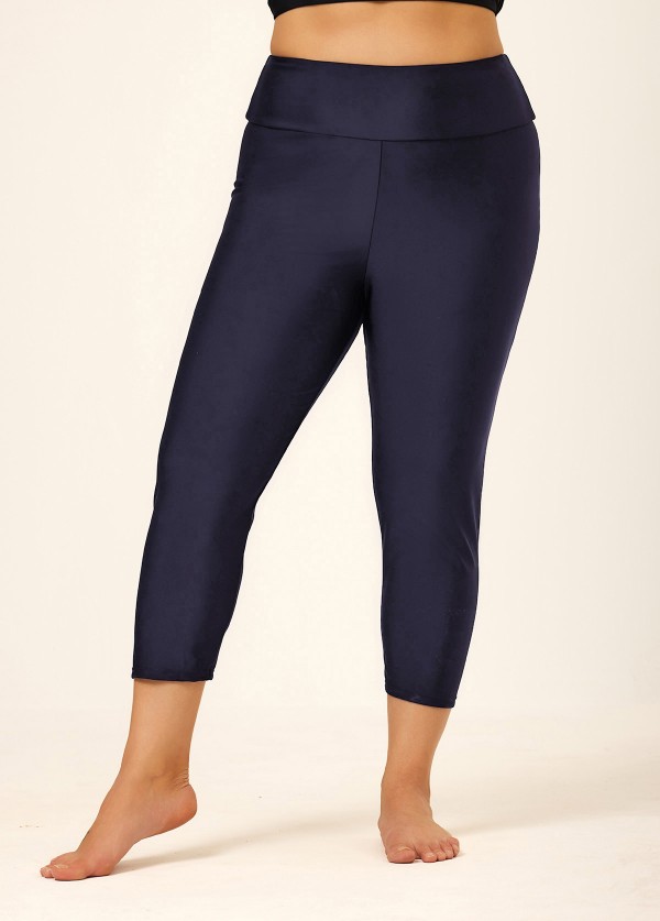 Navy Blue Plus Size Swim Shorts Beach Bottom