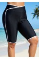 Black And White Striped Plus Size Swimsuit Bottom Capri Pants