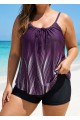 Adjustable Spaghetti Strap Dot Print Tankini Top