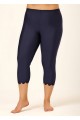Navy Blue Plus Size Women's Cropped Ruffled Swim Pants