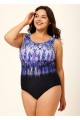 High Neck Wide Straps Women One Piece Swimsuit