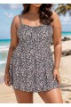 Romantic Floral Ruched Swimdress Set