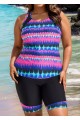 Purple Pink Ombre Sporty Racerback Tankini Set