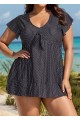 Deep V-neckline Tie Front Women Tankini Top