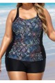 Flattering Twisted Front Ruched Tummy Control Tankini Top