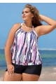 Modest Pink Garments Stripes Tankini Top