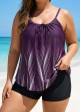 Adjustable Spaghetti Strap Dot Print Tankini Top
