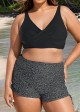 Black Twisted Front Fashion Plus Size Bikini Top