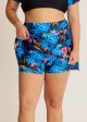 Blue Floral Print Flare With Skinny Swim Bottom