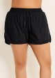 Black Plus Size Drawstring Inner Triangle Swim Bottom