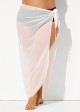 White Full Length Mesh Tie Sarong Cover Up