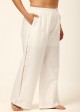 White Fashion Cutout Plus Size Modest Swimsuit Loose Cover Up Pants