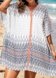 Fashion V-Neck Double Side Slits Cover Up