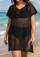 Black Plus Size Simple Side Slit Cover Up