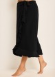 Black Plus Size Holiday Casual Ruffle Trim Tie Wrap Cover Up Skirt