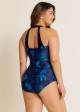 Plus Size Green Floral Sarong Swimwear Bathing Suits One Piece Swimsuit