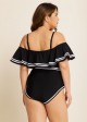 Plus Size Off Shoulder Ruffles Women One Piece Swimsuit