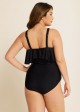 Black Square Cut Hardware One Piece Swimsuit