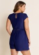 Blue Wrap Pocket Curvy 1 Piece Bathing Suits Romper One Piece Swimsuit
