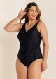 Black Side Tie Wrap 1 Piece Bathing Suits One Piece Swimsuit