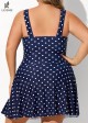 Polka Dot Modest Tummy Control Vintage Swimdress Set