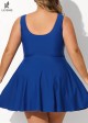 Chic U-Neck Sleeveless Sporty Swim Dress Set
