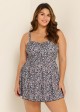 Romantic Floral Ruched Swimdress Set