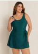 Wrapped Tie Knot Modest Curvy Swim Skirts For Women One Piece Swimdress