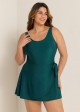 Wrapped Tie Knot Modest Curvy Swim Skirts For Women One Piece Swimdress