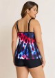 Stylish Colorful Tie Dye Adjustable Double Straps Tankini Top