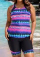 Purple Pink Ombre Sporty Racerback Tankini Set