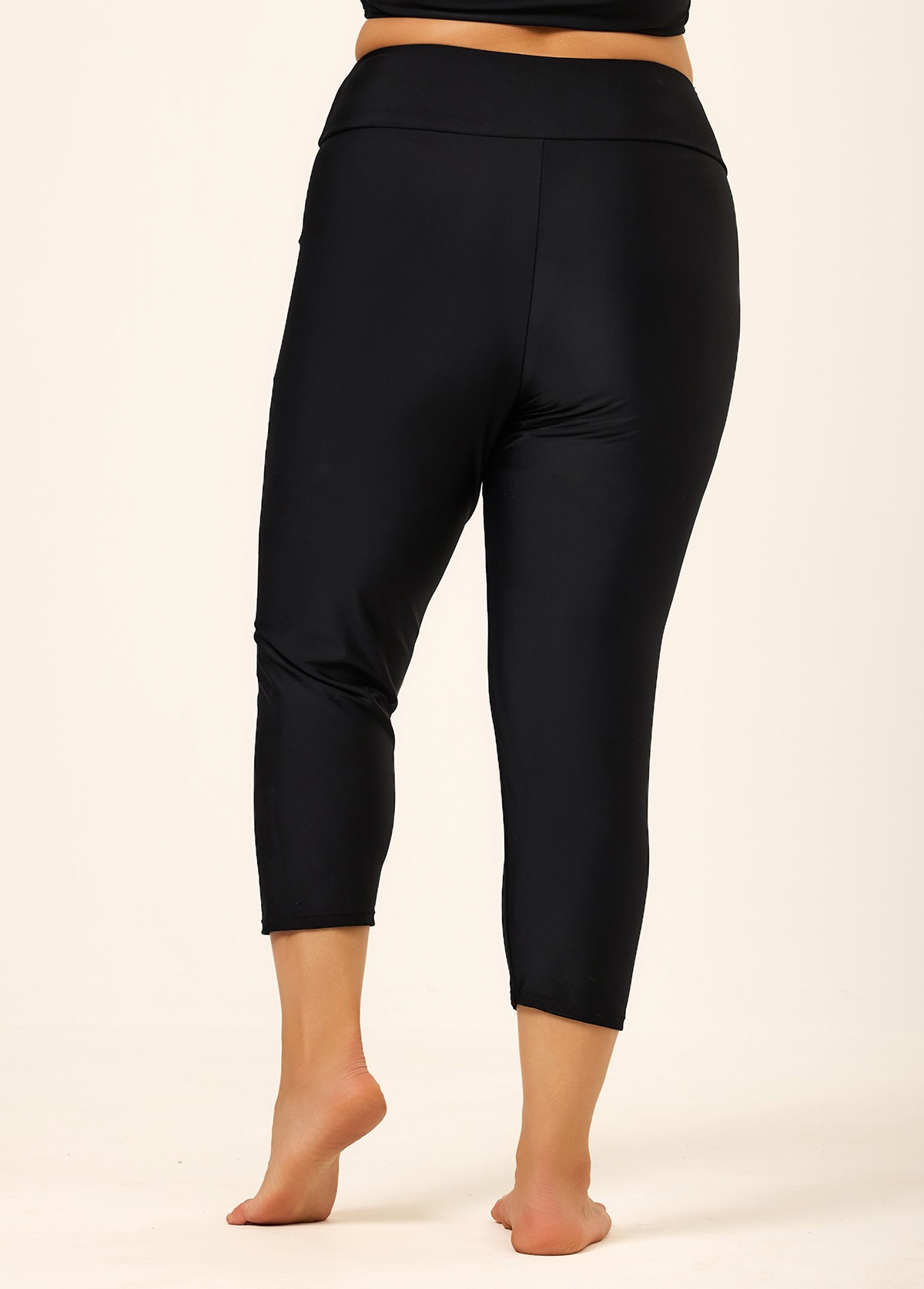 Black Plus Size Modest Swim Shorts Swimsuit Beach Bottom